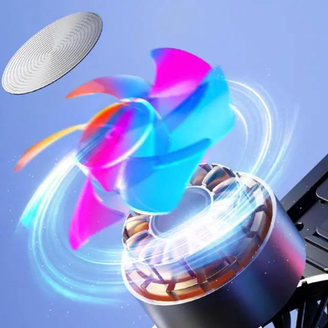 Alt view image 4 of 7 - Black ABS 2 Fans  Gaming PC Laptop Cooler ABS/Aluminum Alloy 2/4 Silent Fan Foldable Laptop Cooling Pad Support Portable Height Adjustable