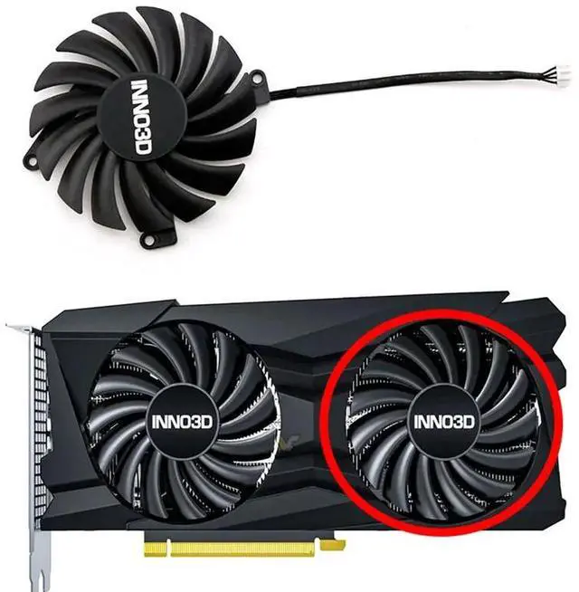 Alt view image 5 of 6 - 2PCS  NEW 85MM 4PIN CF-12910S RTX3050 GPU Cooler for Inno3D GEORCE RTX 3050 3060Ti 3070 TWIN X2 OC Graphics Card Fan