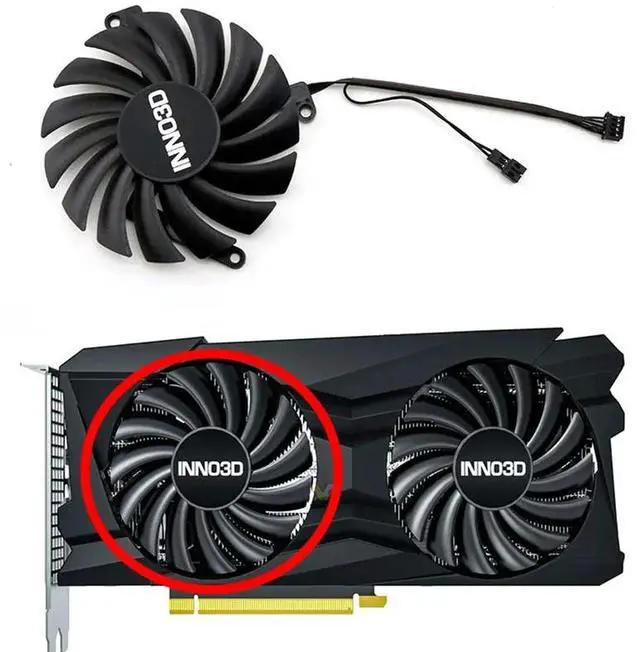 Alt view image 6 of 6 - 2PCS  NEW 85MM 4PIN CF-12910S RTX3050 GPU Cooler for Inno3D GEORCE RTX 3050 3060Ti 3070 TWIN X2 OC Graphics Card Fan