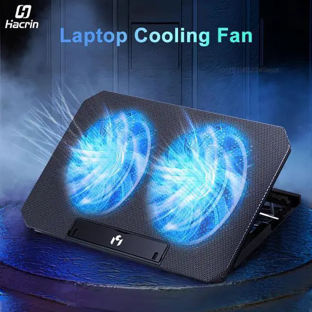 Alt view image 2 of 7 - Silver  Laptop Cooler Fan Gaming Laptop Cooling Pad with Two USB Port Notebook Stand Base for Laptop Cooler Adjustable Angle Wind Speed