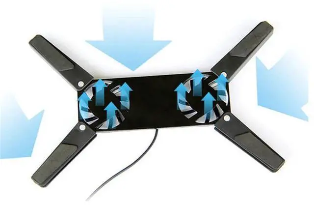 Alt view image 2 of 7 - black  Laptop Fan Cooler for Gaming Laptop, Vacuum Heatsink Adjustable Speed Auto-Temp Detection 13 Wind Speed With Temperature Display