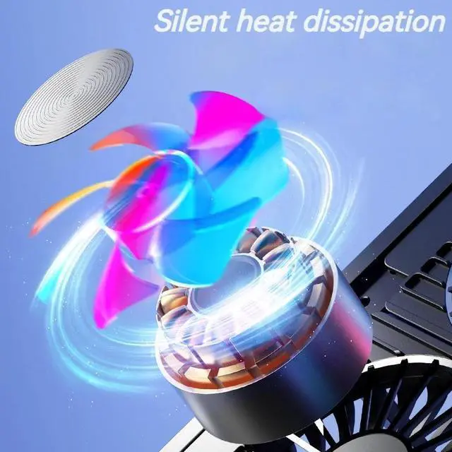 Alt view image 6 of 7 - 2 Fans  Laptop Cooler Base Stand Foldable Laptop Cooling Pad Portable Adjustable Suporte Para Notebook Gift For 11-Inch With 2/4 Fans