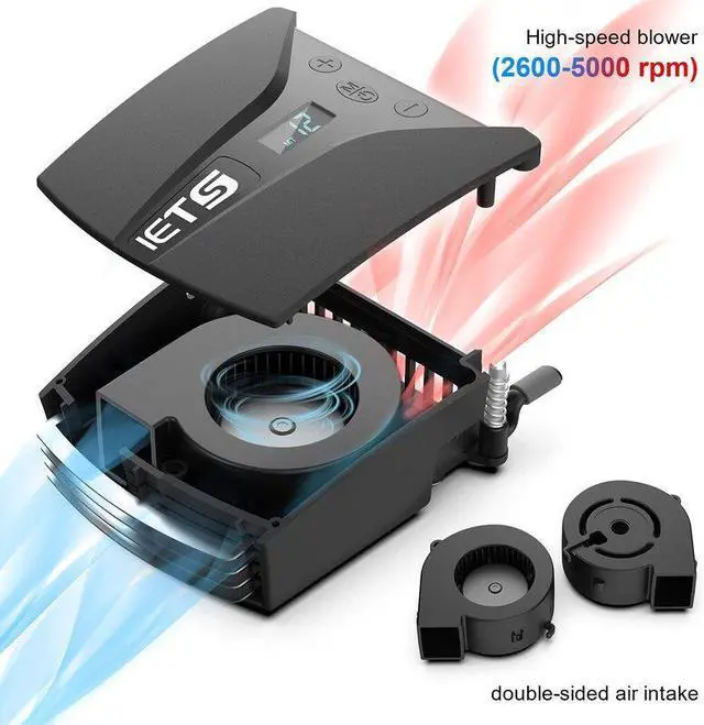 Alt view image 3 of 7 - Blue  Laptop Fan Cooler for Gaming Laptop, Vacuum Heatsink Adjustable Speed Auto-Temp Detection 13 Wind Speed With Temperature Display