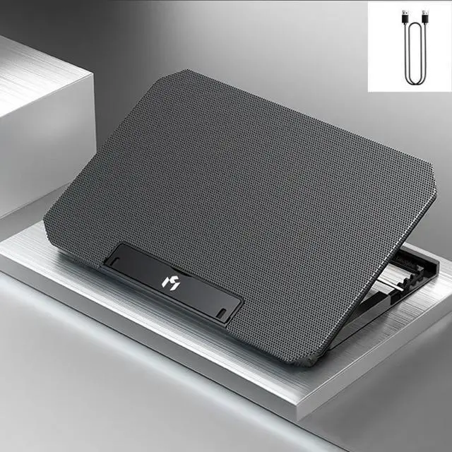 Main image of black USB  Laptop Cooler Large Size For 12-17 Inch Notebook TwoLaptop Cooling Pads Wind Speed Adjustable Silent Laptop Cooler Stand