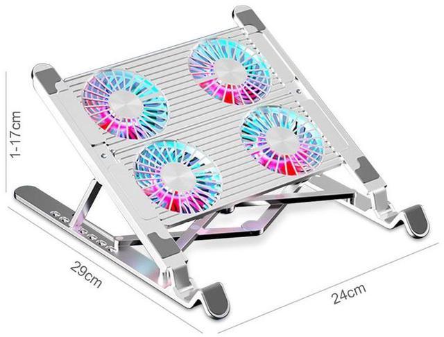 Main image of 4 Fans  Laptop Cooler For Notebook RGB Gaming Ice Cooling Pad Aluminum Alloy Heat Sink 11-17 inch Foldable Laptop Stand 4Radiator
