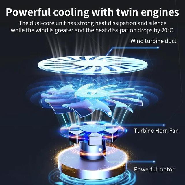 Alt view image 5 of 7 - silver-Q100  Q100 17inch Gaming Laptop Cooler Fan Led Screen Two USB Port 2600RPM Laptop Cooling Pad Notebook Stand For Laptop Fan Cooler
