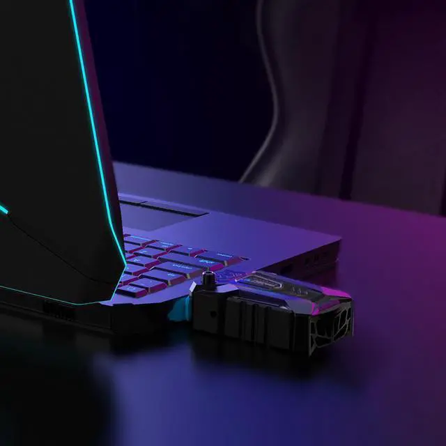 Alt view image 7 of 7 - BLACK  COOLCOLD Vacuum Portable Laptop Cooler USB Air Cooler External Extracting Cooling Fan Notebook for 15 15.6 17 Inch Laptop