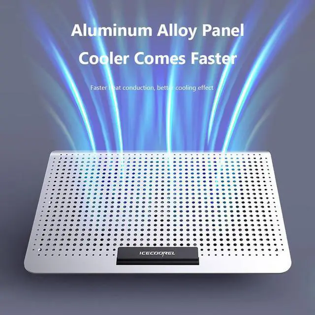 Alt view image 2 of 6 - Silver  Cooling Pad Notebook Stand Cooling Pad 7 Height Levels Wind Adjustment Knob for 17 inch Notebook Computers Laptop