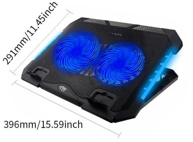 Alt view image 4 of 7 - TSR036  TISHRIC Laptop Stand Cooling,2Fans Base Cooler Notebook Support,10RGB Breathing LEDS Adjustable Wind Speed Laptop Bracket Holder