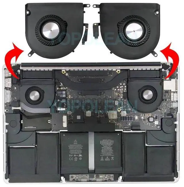 Alt view image 6 of 7 - 2012 only Right side  Full Test Original A1398Right CPU Cooling Fan For MacBook Pro Retina 15" A1398 Mid2012 Early 2013 Late 2013 2014 2015 Year