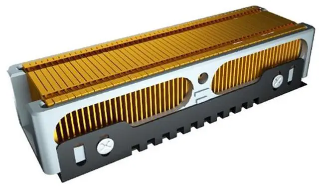 Alt view image 7 of 7 - Q150  M.2 SSD Heatsink Cooler 2280 Solid State Hard Drive Radiator NGFF M2 NVME Copper Fins HDD Cooling Thermal Pad 401 W/mk