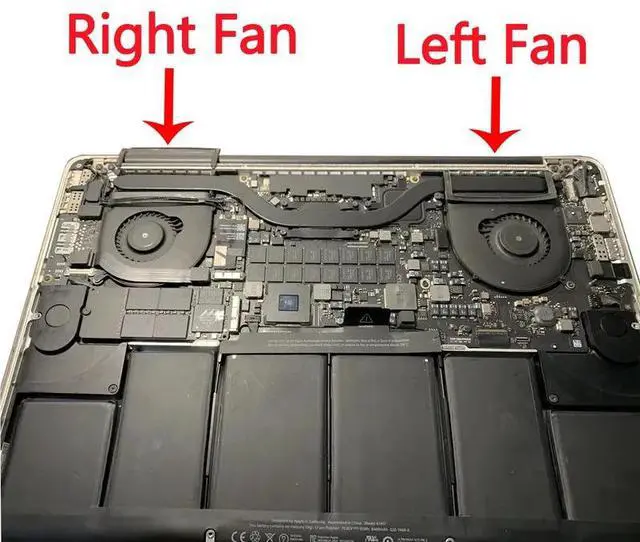 Alt view image 6 of 6 - Late2013-2015 L R  Original For MacBook Pro Retina 15" A1398 Cooling Fan Cooler 2012 2013 2014 2015 Year