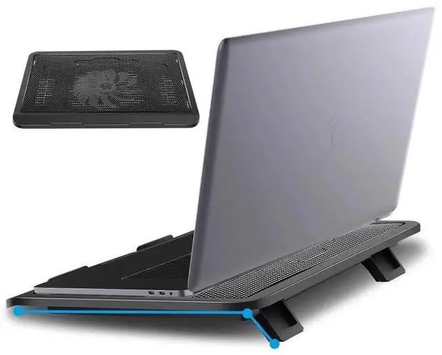 Alt view image 3 of 6 - black  Universal Strong Winds Mute Laptop Cooling Base Tablets Laptop Cooling Pad 14 Inch Large Fan Radiator Laptop Stand Notebook