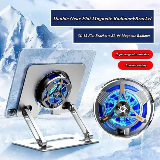 Alt view image 6 of 7 - silver  Removable Laptop Cooler Foldable Convenient Aluminum Alloy Stand Suitable for 11-17 Inch Gaming Office Laptop Air Cooling Stand