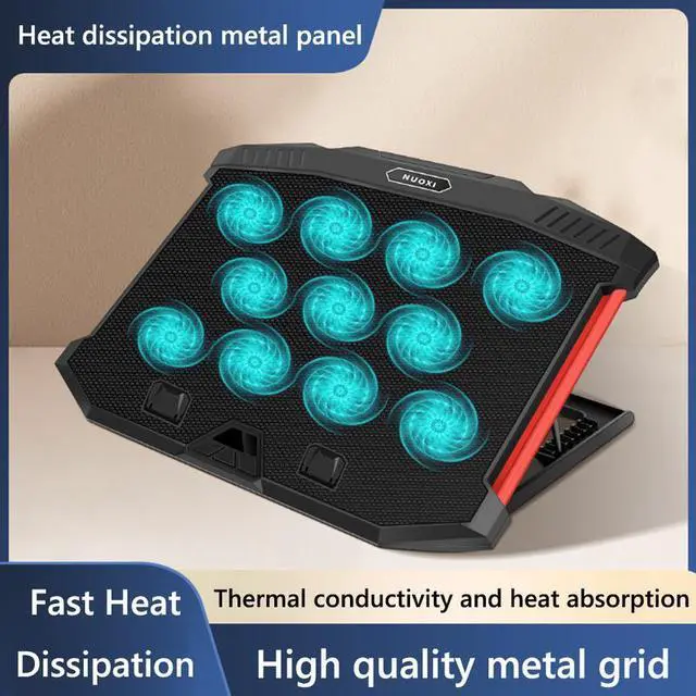 Alt view image 2 of 7 - COOLCOLD K40 RGB Laptop Cooler 6-fan Cooling Stand Mute Design with Adjustable Wind Speed Stand Height Colorful Light Effect