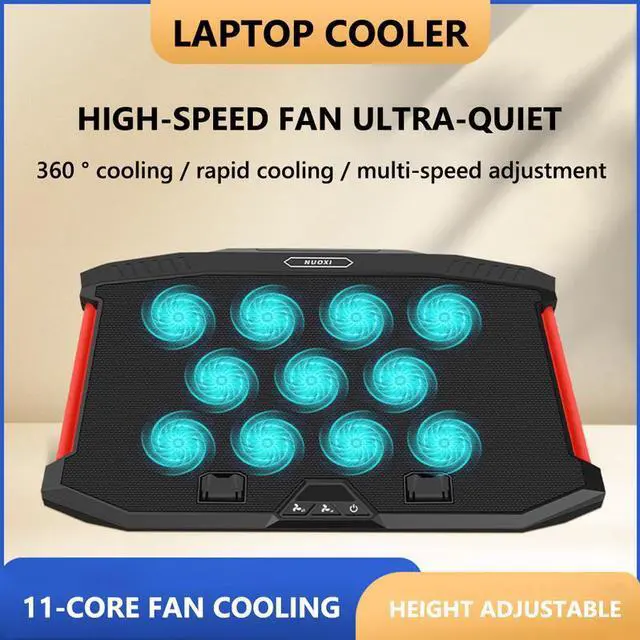 Alt view image 4 of 7 - COOLCOLD K40 RGB Laptop Cooler 6-fan Cooling Stand Mute Design with Adjustable Wind Speed Stand Height Colorful Light Effect