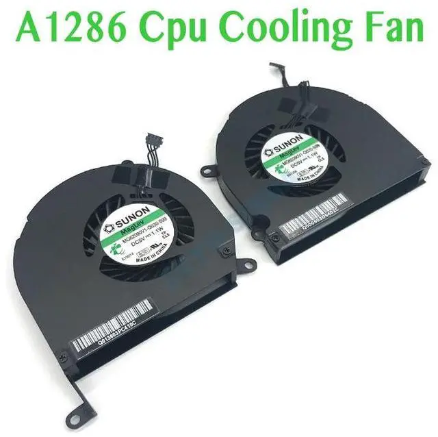 Alt view image 4 of 7 - Black Label 2  1 Pair A1286 Left/Right Side CPU Cooling Fan Compatible for MacBook Pro 15" 2008 2009 2010 2011 2012 Cooler Heatsink