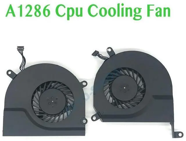 Alt view image 5 of 7 - Black Label 2  1 Pair A1286 Left/Right Side CPU Cooling Fan Compatible for MacBook Pro 15" 2008 2009 2010 2011 2012 Cooler Heatsink