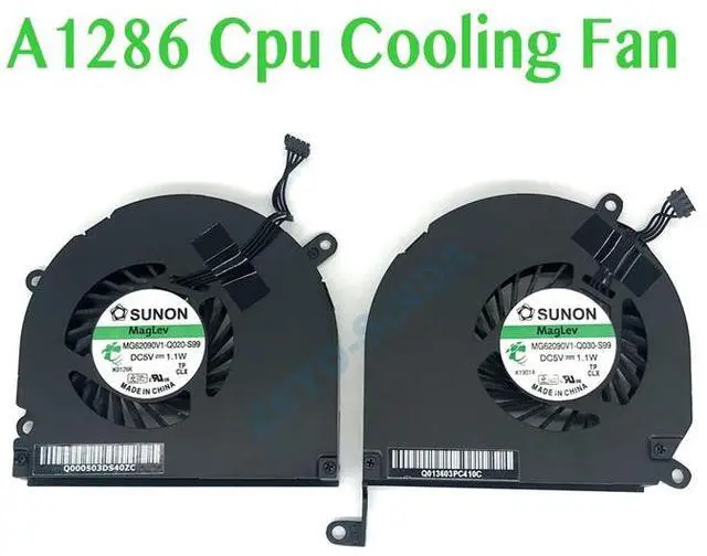 Alt view image 3 of 7 - Black Label 2  1 Pair A1286 Left/Right Side CPU Cooling Fan Compatible for MacBook Pro 15" 2008 2009 2010 2011 2012 Cooler Heatsink