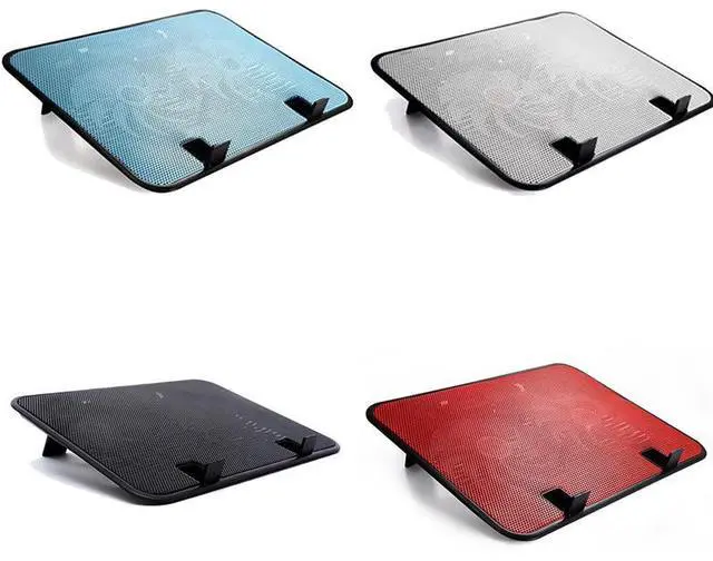 Alt view image 4 of 7 - black  14 inch Notebook Cooler 5v Dual Fan USB External Laptop Cooling Pad Slim Stand High Speed Silent Metal Panel Fan