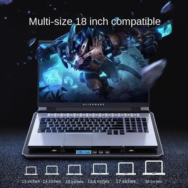 Alt view image 4 of 6 - Blue PLUS  Core Ice-A9 Laptop Radiator Laptop Inch Cooling Base Silent Exhaust Cooling Bracket