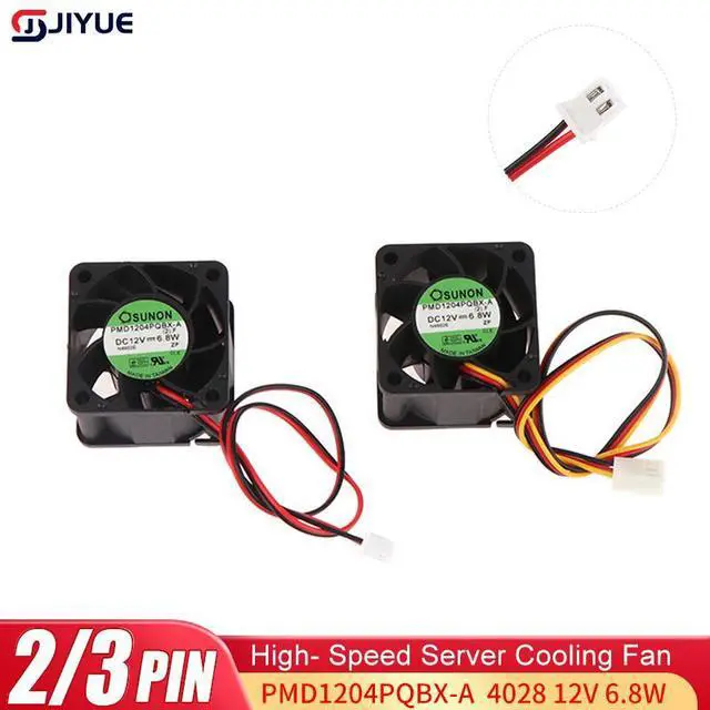 Alt view image 2 of 7 - 2pin  For Sunon PMD1204PQBX-A 4CM 40MM 4028 12V 6.8W High- Speed Server Cooling Fan 40*40*28MM