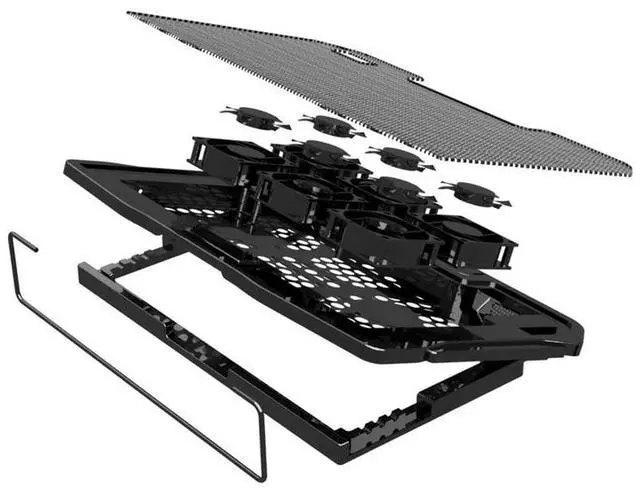 Alt view image 6 of 7 - A  Laptop Cooler Stand Cooling Pad with 6 Fans Wind Speed Adjustable Ergonomic Laptop Holder for 10-16.5" Notebook Laptop Anti Slip