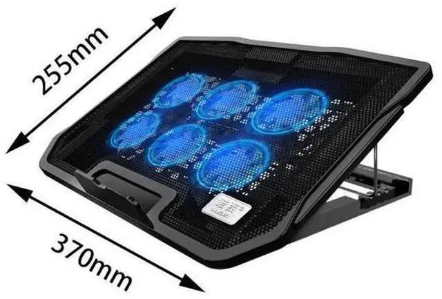 Alt view image 7 of 7 - A  Laptop Cooler Stand Cooling Pad with 6 Fans Wind Speed Adjustable Ergonomic Laptop Holder for 10-16.5" Notebook Laptop Anti Slip