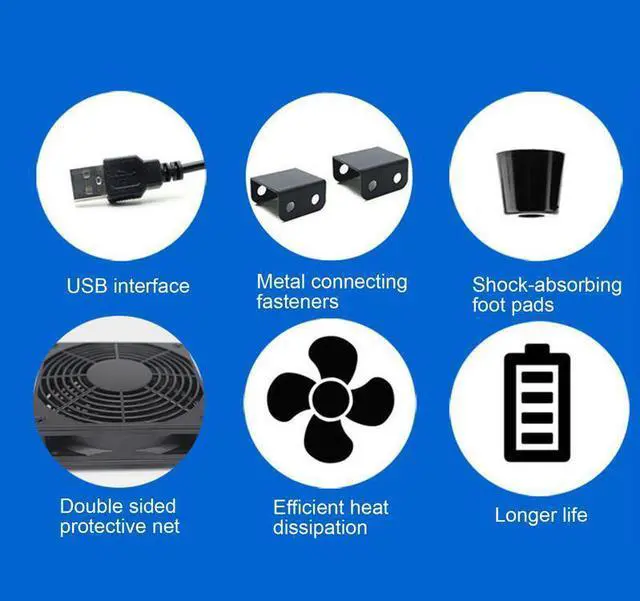 Alt view image 4 of 7 - D  Laptop Cooling Pad Quiet Stable Operation Cooling Fan Reliable Computer Accessories With Multi-Color Light Durable Laptop