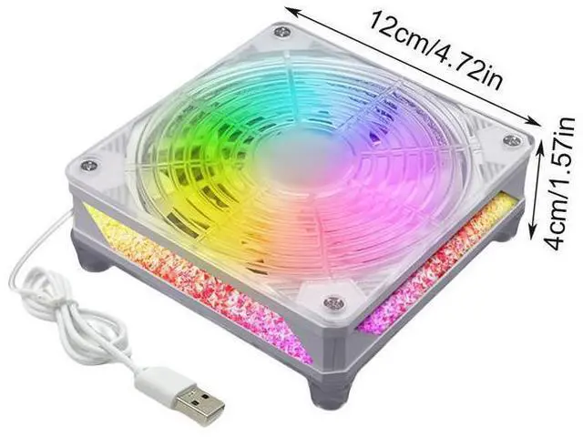 Alt view image 7 of 7 - D  Laptop Cooling Pad Quiet Stable Operation Cooling Fan Reliable Computer Accessories With Multi-Color Light Durable Laptop