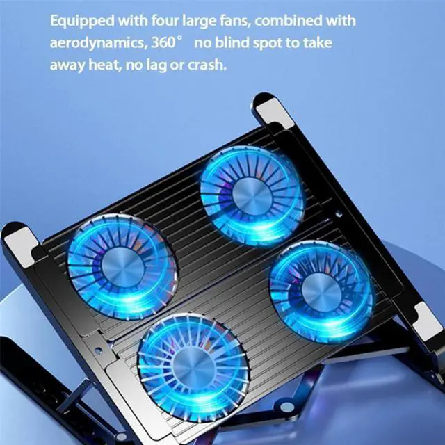 Alt view image 6 of 7 - with 2 fans  Laptop Cooler Base Stand Foldable Laptop Cooling Pad2/4Portable Adjustable Notebook Cooled Holder Stand Universal