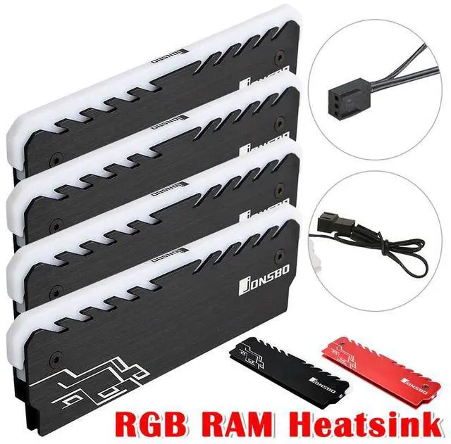 Alt view image 2 of 7 - White 2Pcs  Practical RGB RAM Heatsink Classic Durable Multi-functional DDR DDR3 DDR4 Memory Cooling Heat Spreader for Desktop Computer