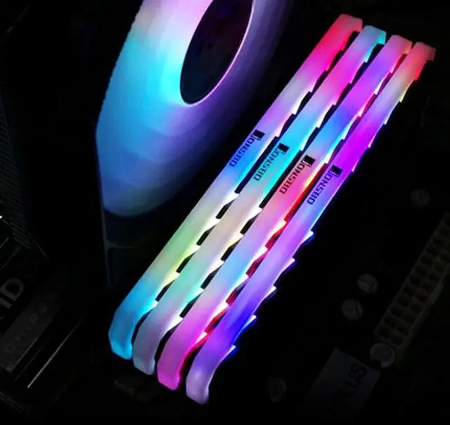 Alt view image 4 of 7 - White 2Pcs  Practical RGB RAM Heatsink Classic Durable Multi-functional DDR DDR3 DDR4 Memory Cooling Heat Spreader for Desktop Computer