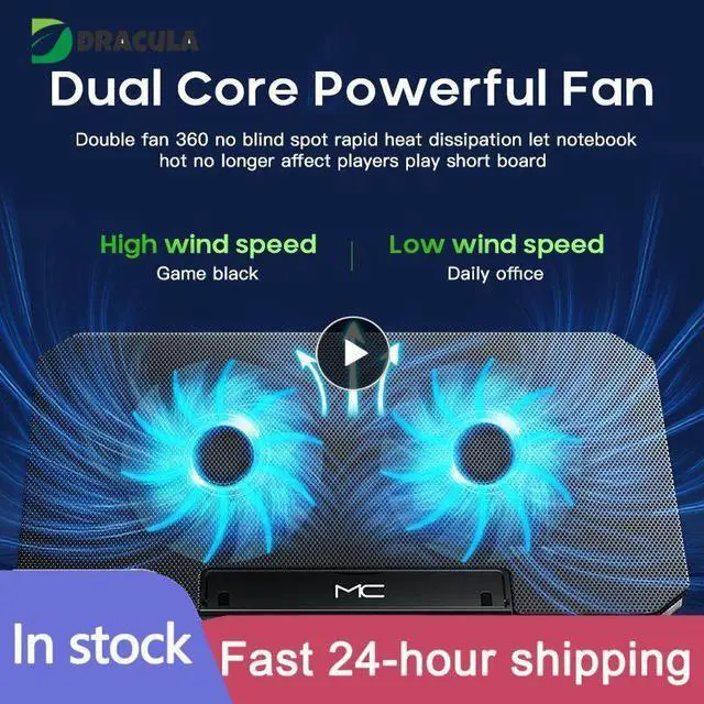 Alt view image 2 of 7 - 36 X 25.5 X 4  Q100 17inch Gaming Laptop Cooler Fan Led Screen Two USB Port 2600RPM Laptop Cooling Pad Notebook Stand For Laptop