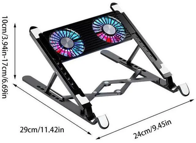 Main image of Double fan model  Laptop Cooler PC Notebook LaptopFolding Height Adjustable Powerful Silent Laptop Cooling Stand Avoid Overheating