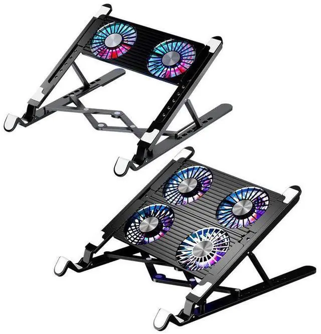 Alt view image 2 of 7 - Four fan model  Cooling Pad For Computer Laptop PC Notebook LaptopFolding Height Adjustable Powerful Silent Laptop Cooling Stand Avoid