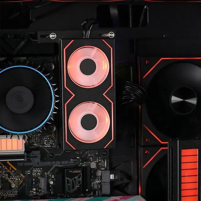 Alt view image 7 of 7 - White 1PCS  RAM Memory Module 4Pin PWM/5V 3Pin ARGB with Dual 5020 Cooling Fans RAM  Radiator Heatsink RAM Memory Cooling Fan for DDR4 DDR5