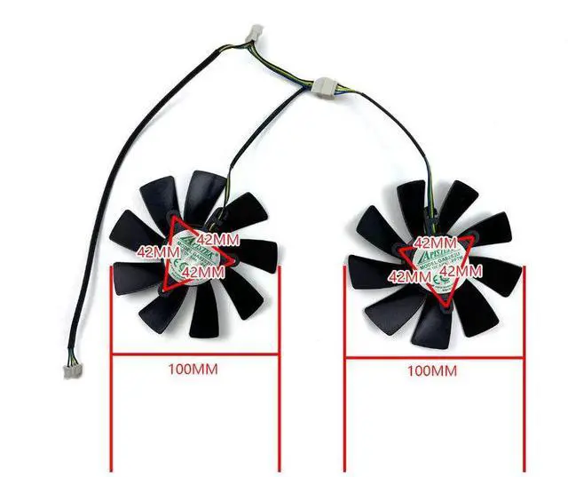 Alt view image 6 of 6 - 1LOT  NEW 100MM 4PIN Cooling Fan GAA8S2U 0.46A 12V RX590 GPU FAN For DATALAND RX580 RX 590 GME 8G Graphics Card Fan Replacement