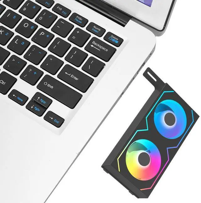 Alt view image 2 of 7 - Black 1PCS  RAM Memory Module 4Pin PWM/5V 3Pin ARGB 600 -3600RPM RAM Radiator Heatsink with Dual 5020  Cooling Fans for DDR4 DDR5 RAM Cooler