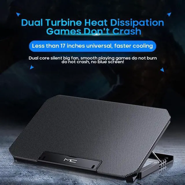 Alt view image 5 of 7 - 36 X 25.5 X 4  Two USB Laptop Cooling Pads Large Size For 12-16 Inch Notebook Silent Gaming Laptop Cooler Wind Speed Adjustable Laptop Stand