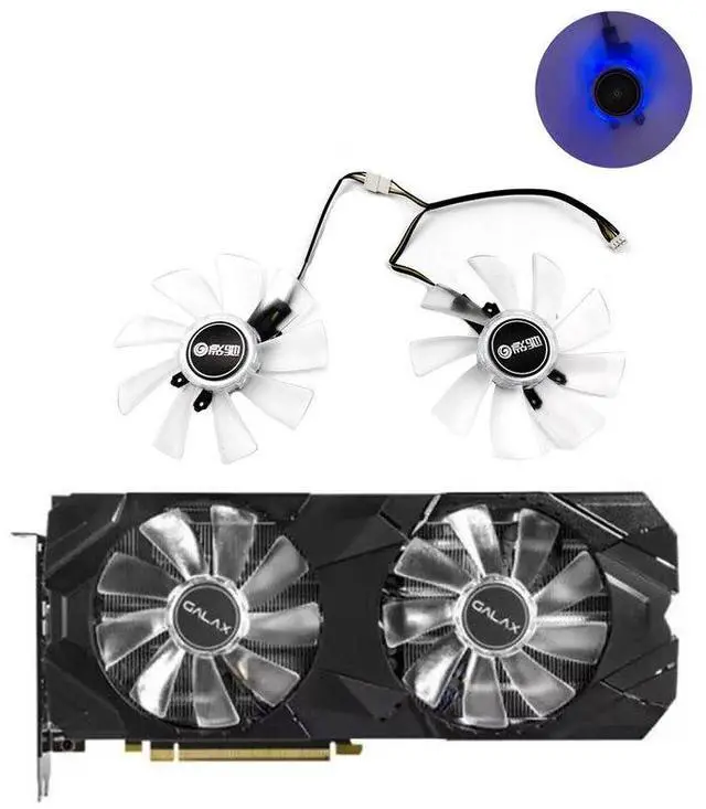 Alt view image 2 of 6 - DIY white fan  DIY 100MM 4PIN DC 12V RTX2080 2080S GPUfor GALAX RTX2060S 2070 2080TI SUPER EX graphics card cooling fan