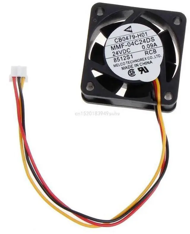 Alt view image 2 of 6 - black  New Inverter Cooling Fan for CB0479-H01 MMF-04C24DS RCB 40x40x15mm DC24V 0.09A for 3-pin FANUC System