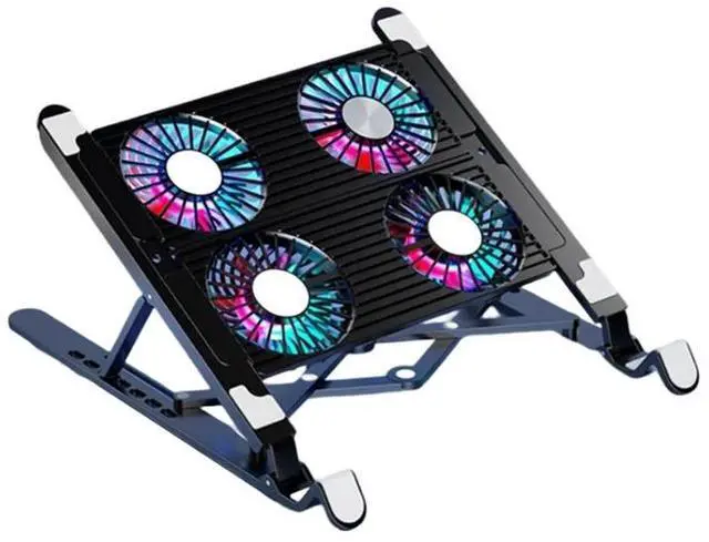 Main image of black  Laptop Cooler Base Stand Foldable Laptop Cooling Pad Portable Adjustable suporte para notebook for 11-17.3 Inch with 4 Fans