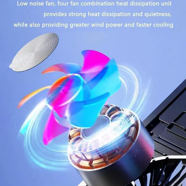 Alt view image 6 of 7 - black  Laptop Cooler Base Stand Foldable Laptop Cooling Pad Portable Adjustable suporte para notebook for 11-17.3 Inch with 4 Fans