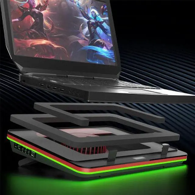 Alt view image 4 of 6 - GT500V2 zun  IETS notebook radiator base pad gaming notebook cooling bracket water-cooled air-cooled supercharged 360 air outlet