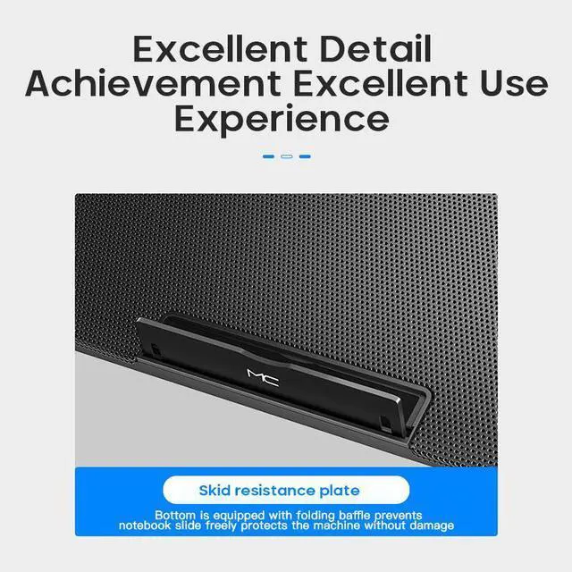 Alt view image 5 of 7 - 36 X 25.5 X 4  Q100 17inch Gaming Laptop Cooler Fan Led Screen Two USB Port 2600RPM Laptop Cooling Pad Notebook Stand For Laptop