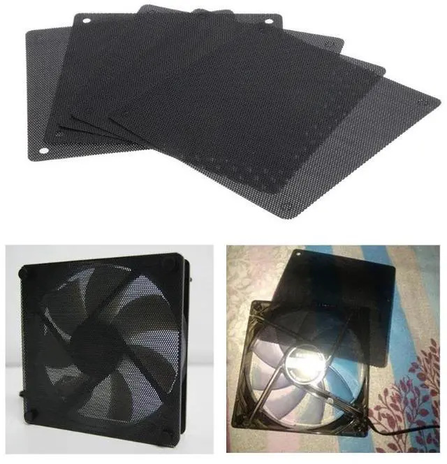 Main image of 5Pcs/set 120mm Cuttable Black PVC PC Fan Dust Filter Computer Case Cooler Dustproof Mesh Cover PC Cooling Accessories