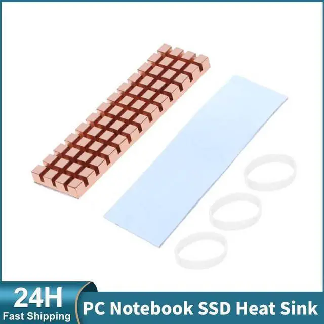 Alt view image 2 of 7 - Heatsink  Pure Copperfor M.2 2280 PCI-E NVME Ultra-thin PC Notebook SSD Heat Sink with Thermal Pad Computer Radiator Accessory