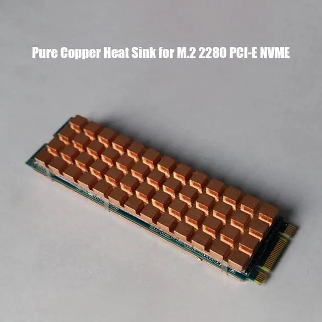 Alt view image 4 of 7 - Heatsink  Pure Copperfor M.2 2280 PCI-E NVME Ultra-thin PC Notebook SSD Heat Sink with Thermal Pad Computer Radiator Accessory