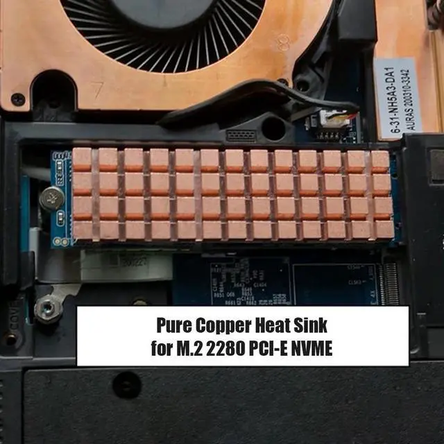 Alt view image 3 of 7 - Heatsink  Pure Copperfor M.2 2280 PCI-E NVME Ultra-thin PC Notebook SSD Heat Sink with Thermal Pad Computer Radiator Accessory